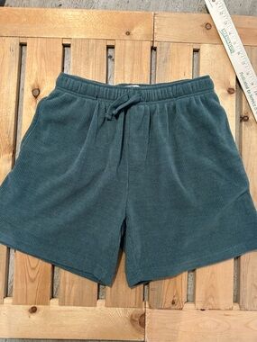 Negative Space Shorts Mens large green Corduroy Sweat Elastic Waist Drawstring